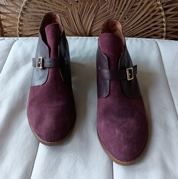 Yosi Samra Purple Suede Ankle Boots with Buckle_8 - Picture 2 of 7